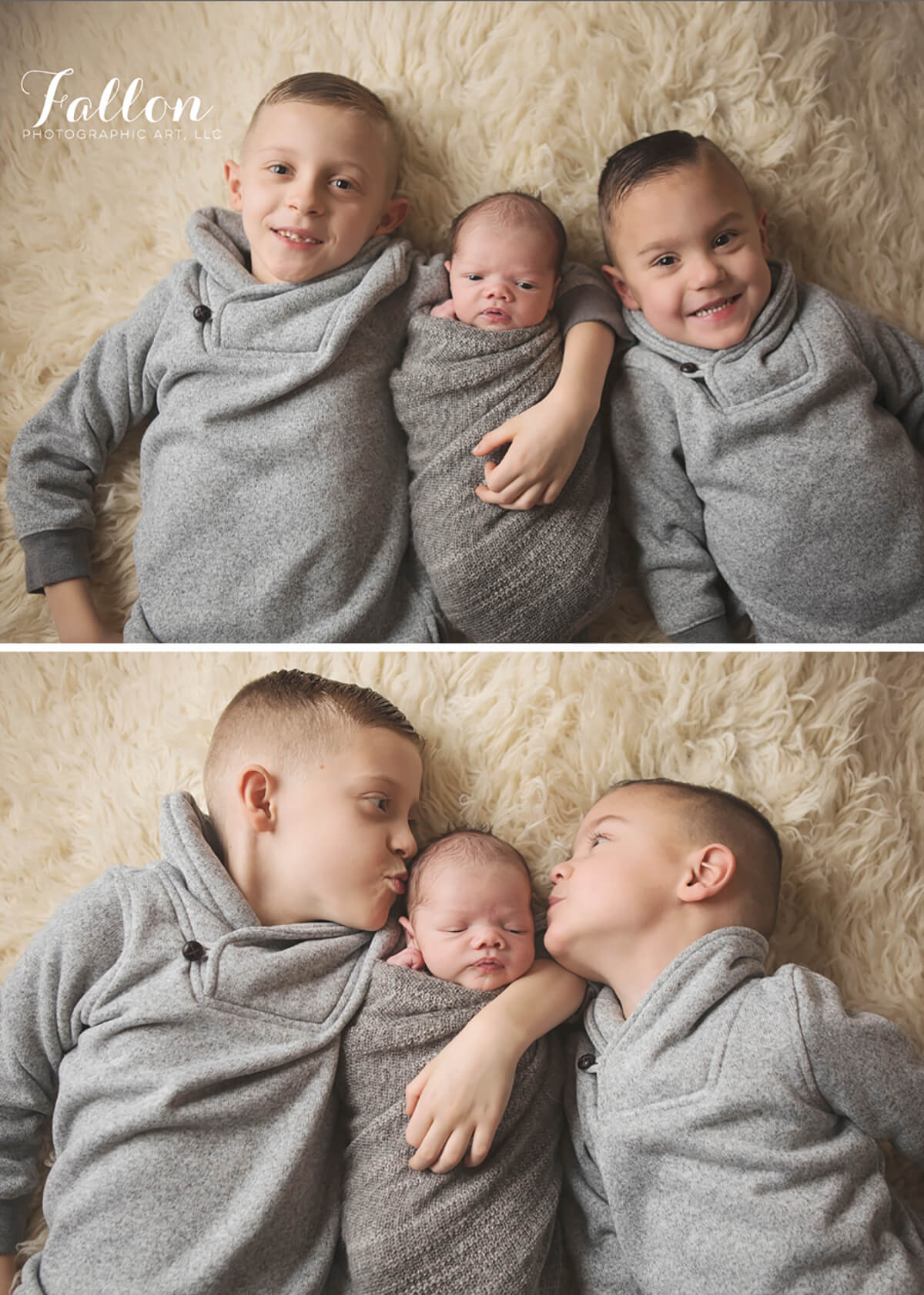 Proud big brothers with little brother Wyatt