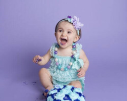purple and blue cake smash