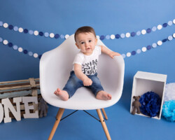 Blue Themed Cake Smash Session