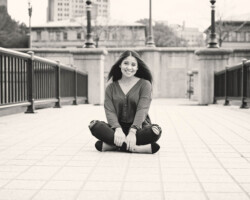 senior session outdoors in providence, RI during a fall senior portrait session with Fallon Photographic Art