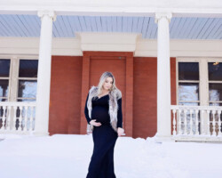 Expecting mother in dress during outdoor maternity session cranston, RI by Fallon Photographic Art